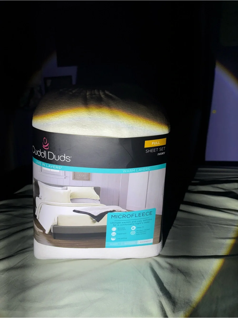 Cuddl Duds Ivory Microfleece Full Sheet Set - Soft Warm Layers